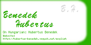 benedek hubertus business card